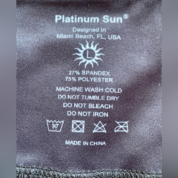 NWOT- Platinum Sun Swim & Gym Leggings, UPF 50+| Cheetah -Black, size Large - Picture 6 of 13